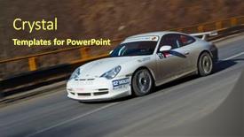  Presentation with rally car - Presentation theme featuring rally-car background and a tawny brown colored foreground