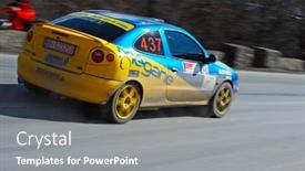  Presentation with rally car - Amazing presentation theme having rally-car backdrop and a gray colored foreground