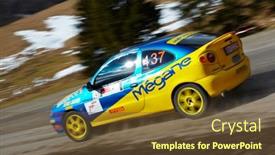  Presentation with rally car - Beautiful presentation featuring rally-car backdrop and a tawny brown colored foreground