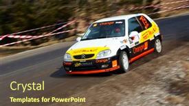  Presentation with rally car - Presentation theme with rally-car background and a tawny brown colored foreground