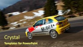  Presentation with rally car - Colorful PPT theme enhanced with rally-car backdrop and a tawny brown colored foreground