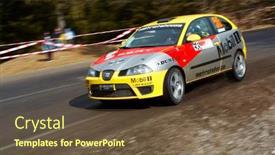  Presentation with rally car - Presentation having rally-car background and a tawny brown colored foreground