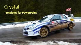  Presentation with rally car - Audience pleasing presentation theme consisting of rally-car backdrop and a wine colored foreground