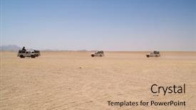  Presentation with cross desert tourists in safari - Amazing PPT layouts having rally day - jeeps in desert backdrop and a coral colored foreground