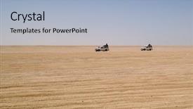  Presentation with rally - Beautiful presentation design featuring rally day - jeeps in desert backdrop and a light blue colored foreground