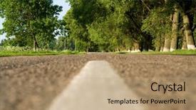  Presentation with rally - Presentation theme consisting of rally day - portrait photo of a road background and a coral colored foreground