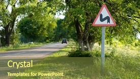  Presentation with rally - Beautiful presentation theme featuring rally day - portrait photo of a road backdrop and a tawny brown colored foreground