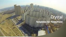  Presentation with rally - Presentation theme enhanced with rally day - race track and residential buildings background and a  colored foreground