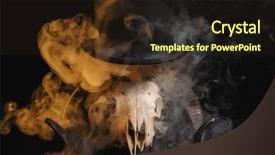  Presentation with skull - Audience pleasing slide deck consisting of ram skull with horns backdrop and a wine colored foreground