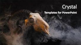  Presentation with skull - Cool new slides with ram skull with horns backdrop and a black colored foreground