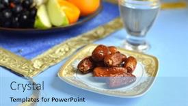  Presentation with ramadan - Presentation design having ramadan-fast-is-usually-ended background and a light blue colored foreground