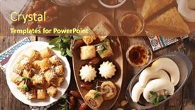  Presentation with dried food - Slides enhanced with ramadan-food-assorted-of-pastry background and a tawny brown colored foreground