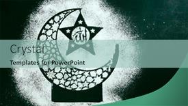  Presentation with islamic muslim - PPT theme consisting of ramadan-kareem-background-banner-islamic background and a mint green colored foreground