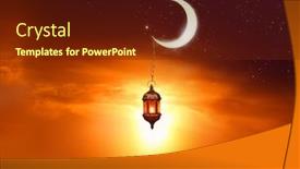  Presentation with ramadan - PPT layouts enhanced with ramadan-kareem-background-crescent-moon background and a tawny brown colored foreground
