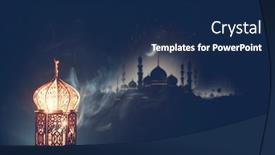  Presentation with ramadan - PPT layouts having ramadan-kareem-background-ornamental-arabic background and a navy blue colored foreground