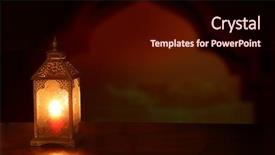  Presentation with ramadan - PPT theme with ramadan lantern on wooden table background and a wine colored foreground
