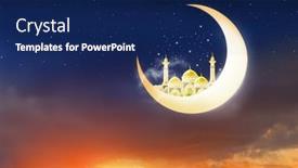  Presentation with ramadan - PPT theme consisting of ramadan-kareem-background-with-mosque background and a navy blue colored foreground