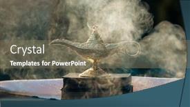  Presentation with aladdin - PPT theme with ramadan-kareem-festive-greeting-card background and a coral colored foreground