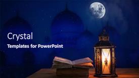  Presentation with serene - Cool new theme with ramadan-kareem-greeting-photo backdrop and a navy blue colored foreground