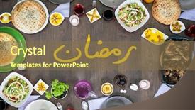  Presentation with ramadan - Audience pleasing theme consisting of ramadan table backdrop and a tawny brown colored foreground