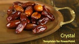  Presentation with ramadan - PPT layouts consisting of ramadhan - conceptual photo of ramadan food background and a  colored foreground