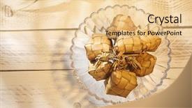  Presentation with top view - Presentation theme having ramadhan - top view ketupat background and a lemonade colored foreground