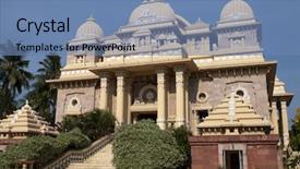  Presentation with india - Amazing PPT theme having ramakrishna mutt in chennai india backdrop and a teal colored foreground