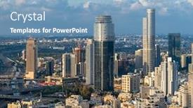  Presentation with skyline - Beautiful PPT layouts featuring ramat-gan-and-tel-aviv backdrop and a teal colored foreground