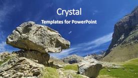  Presentation with rock balance - Presentation theme with rambla - balance rock in ip valley background and a  colored foreground