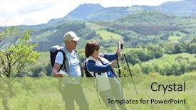  Presentation with pictures of logistics - Presentation enhanced with rambling - couple of senior hikers taking background and a mint green colored foreground