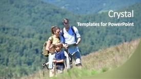  Presentation with family day - Audience pleasing slides consisting of rambling - family on a hiking day backdrop and a  colored foreground