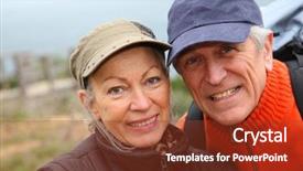  Presentation with senior couple - Cool new presentation theme with rambling - portrait of senior couple backdrop and a tawny brown colored foreground