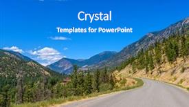  Presentation with mountain - Beautiful PPT layouts featuring rambling - rocky mountains mountain road backdrop and a cobalt blue colored foreground