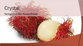  Presentation with rambutan - Theme with rambutan fruits isolated on white background and a lemonade colored foreground