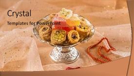  Presentation with rosary - Presentation theme enhanced with ramdan - arabic sweet with rosary background and a coral colored foreground