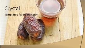  Presentation with coffee - Amazing PPT theme having ramdan - black coffee with dates backdrop and a lemonade colored foreground