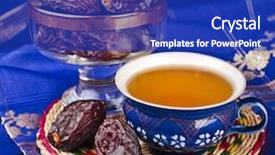  Presentation with coffee - Audience pleasing PPT theme consisting of ramdan - black coffee with dates backdrop and a royal blue colored foreground
