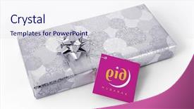  Presentation with eid mubarak - Presentation theme having ramdan - pink tag attached background and a sky blue colored foreground