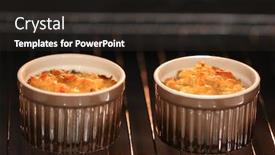  Presentation with turkey - Audience pleasing slide set consisting of ramekins-with-delicious-turkey-casserole backdrop and a dark gray colored foreground