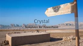  Presentation with mortuary - Presentation theme with ramesseum-temple-sign-board-pointing background and a light blue colored foreground
