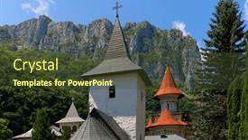  Presentation with orthodox - Presentation having ramet-monastery-set background and a tawny brown colored foreground