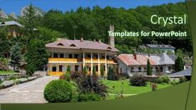  Presentation with orthodox - Presentation theme consisting of ramet-monastery-set background and a tawny brown colored foreground