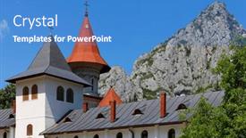  Presentation with monastery - Presentation theme having ramet-monastery-set and a teal colored foreground