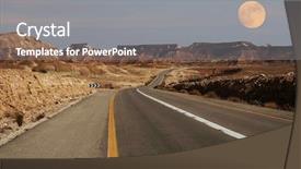  Presentation with highway - Slides consisting of ramon crater at negev desert background and a gray colored foreground