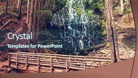  Presentation with falls - Presentation theme having ramona falls in oregon usa background and a ocean colored foreground