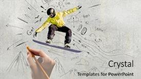  Presentation with ramp - Audience pleasing slide set consisting of ramp up - close up of hand drawing backdrop and a  colored foreground