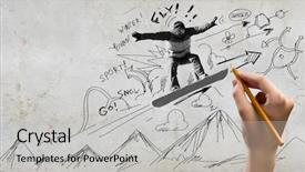  Presentation with ramp - Amazing presentation theme having ramp up - close up of hand drawing backdrop and a light gray colored foreground