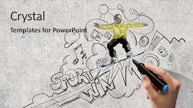  Presentation with ramp - Amazing presentation having ramp up - close up of hand drawing backdrop and a  colored foreground