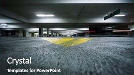  Presentation with ramp - Presentation design featuring ramp up - generic grunge garage parking industrial background and a dark gray colored foreground