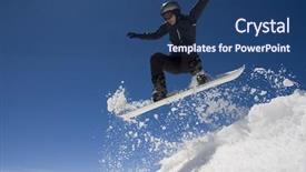  Presentation with ramp - PPT theme having ramp up - snowboarder jumping background and a ocean colored foreground